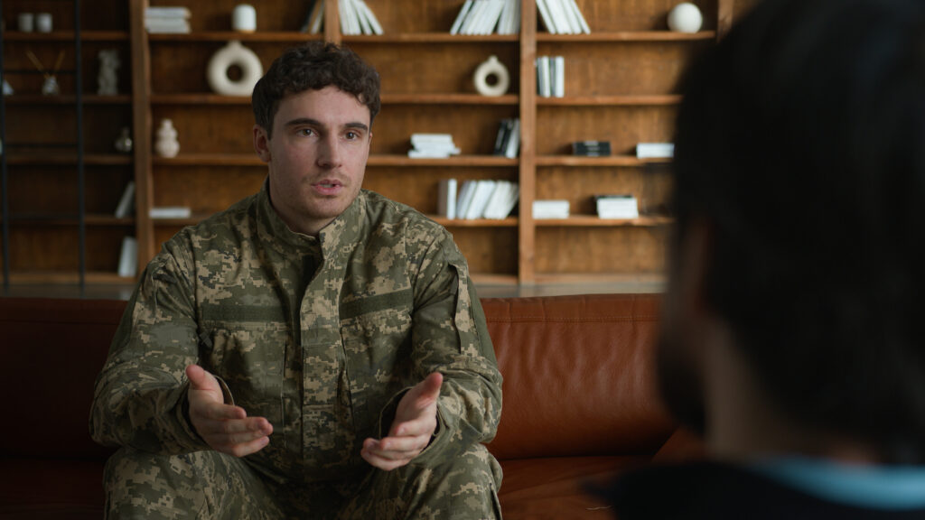 military soldier man consulting during divorce mediation